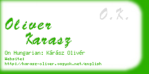 oliver karasz business card